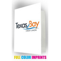 POCKET FOLDER w/ 3 Full Color Imprint Spaces, Glossy Finish & Business Card Slot